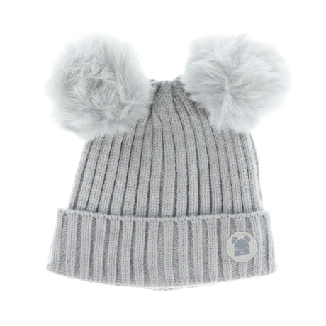 Tuque Double Pompon Nouveau-Né-Calikids-Gris-Nouveau-né-CAL-W2209-CLÉMENT