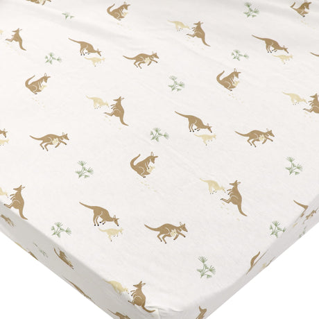 Drap Contour pour Lit de Bébé Kangourous - Édition Spéciale Fondation CHU Ste-Justine -Coccoli-CC3-DM5779-120-CLÉMENT