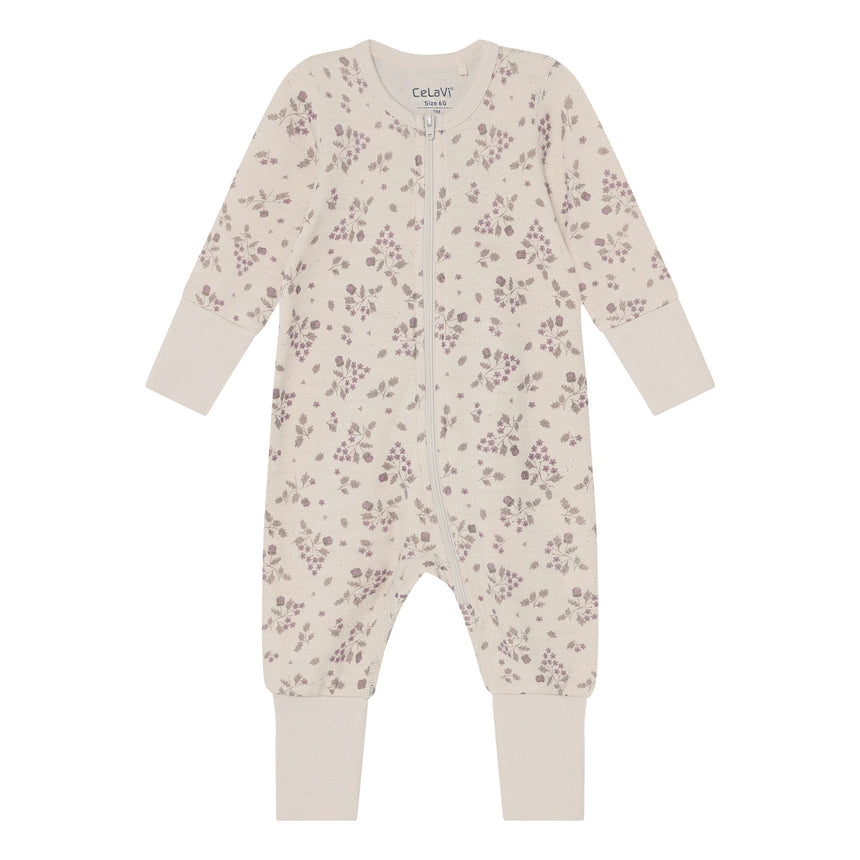 Pyjama Mérinos Fleurs 0-12mois-CeLaVi-Beige-0 m-CEL-330695-6109-CLÉMENT