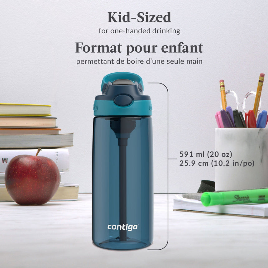 Bouteille d'Eau Aubrey Antifuite et Antidéversement - Bleuet 20 oz-Contigo-CGO-2189082-CLÉMENT