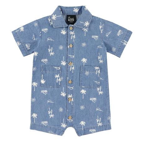 Barboteuse Chambray Surf 3-24mois-Chat Botte-Denim-3 m-CHI-1264452C-CLÉMENT