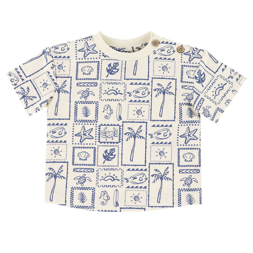 T-shirt Surf Timbres 3-24mois-Chat Botte-Ivoire-3 m-CHI-1264454C-IVO-CLÉMENT