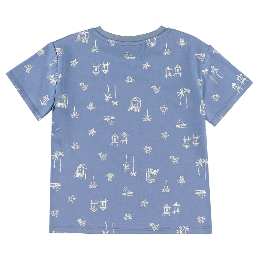 T-shirt Surf Plage 2-8ans-Chat Botte-CHI-1265454C-BLE-CLÉMENT
