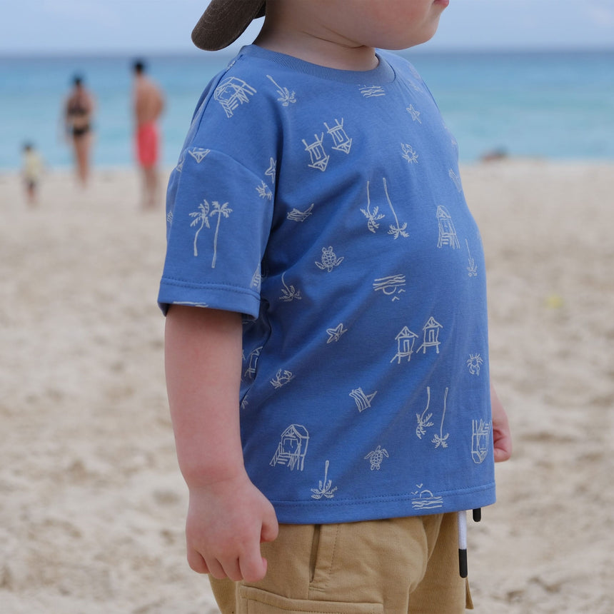 T-shirt Surf Plage 2-8ans-Chat Botte-CHI-1265454C-BLE-CLÉMENT