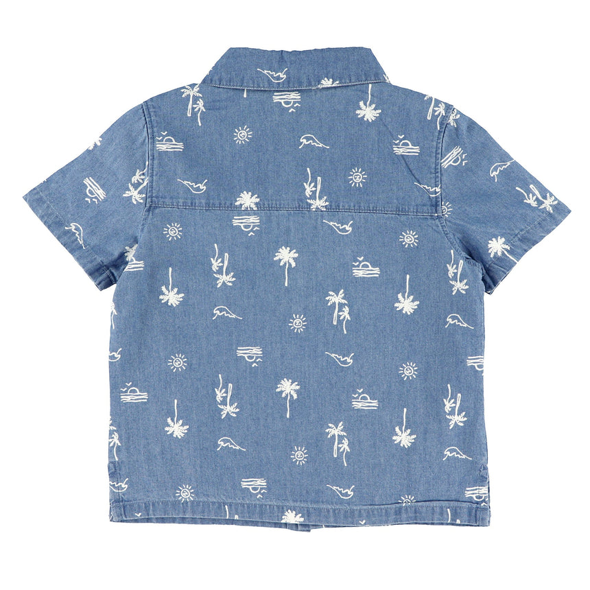 Chemise Chambray Surf 2-10ans-Chat Botte-CHI-1265455C-DEN-CLÉMENT