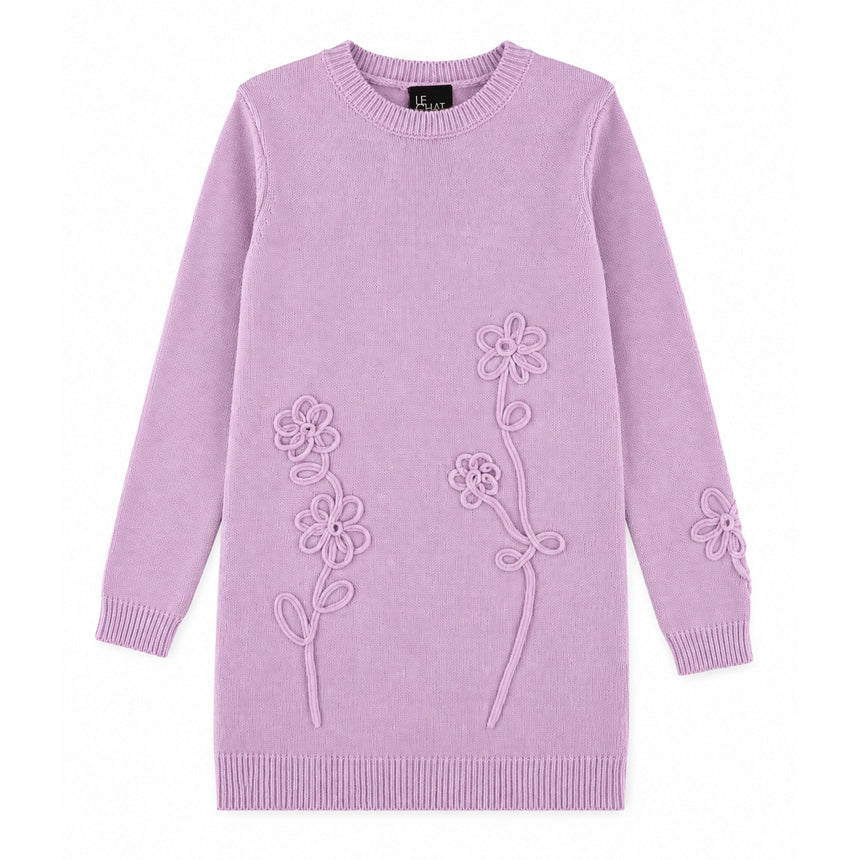 Robe Tricot Jardin D'amour 2-8ans-Chat Botte-Lilas-2-CHI-2262453C-LIL-CLÉMENT