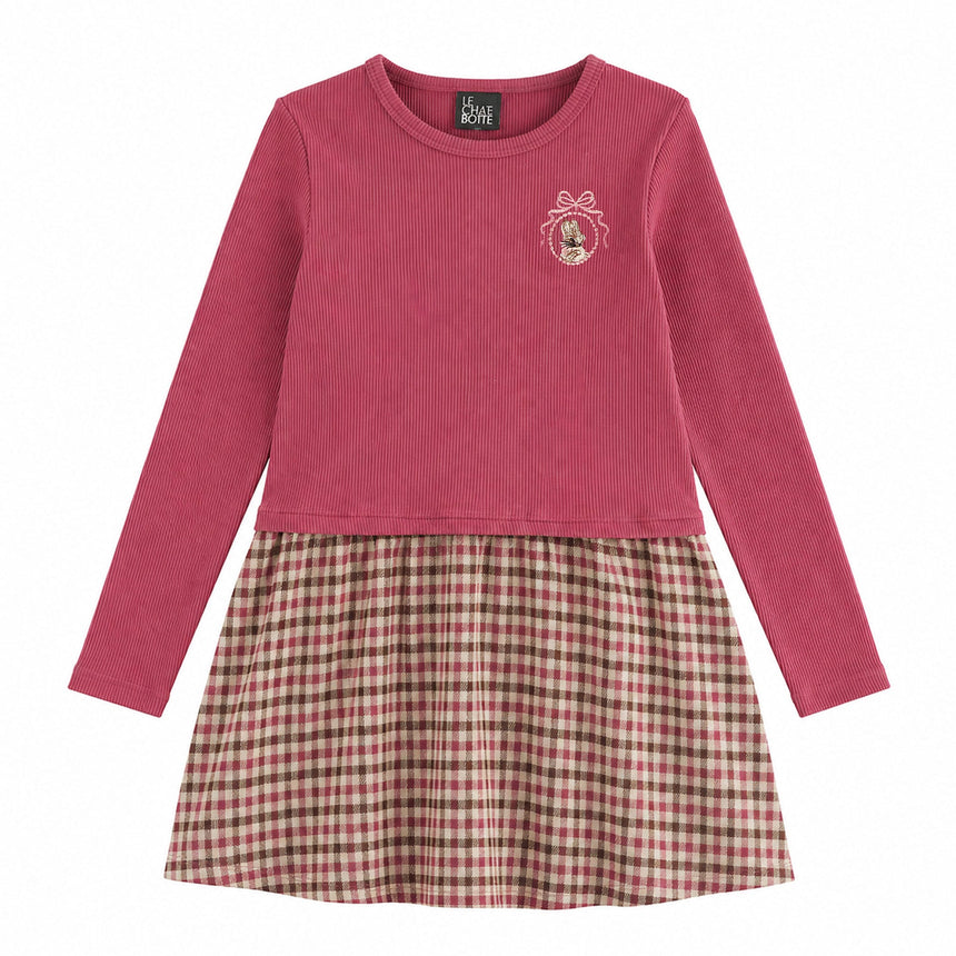 Robe Lapin Jardin D'amour 2-8ans-Chat Botte-Prune-2-CHI-2262462C-PRU-CLÉMENT