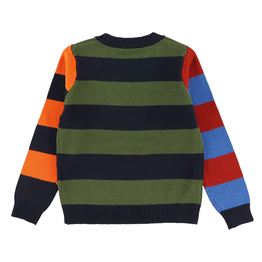 Pull Tricot Rayé Recrue 2-8ans-Chat Botte-CHI-2265428C-CLÉMENT