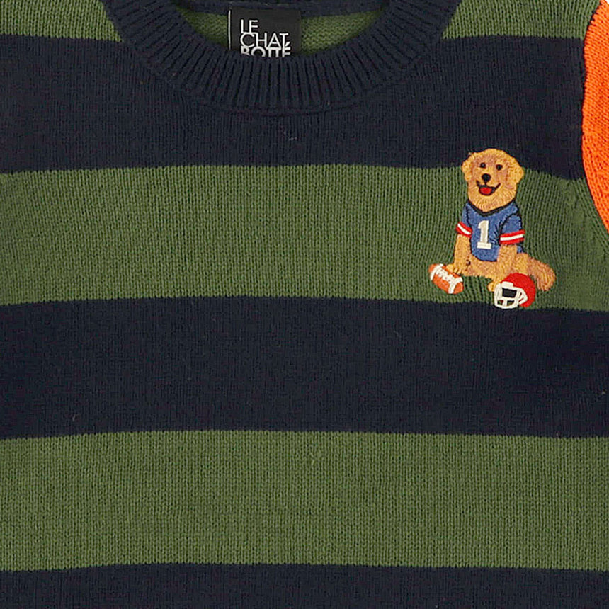 Pull Tricot Rayé Recrue 2-8ans-Chat Botte-CHI-2265428C-CLÉMENT
