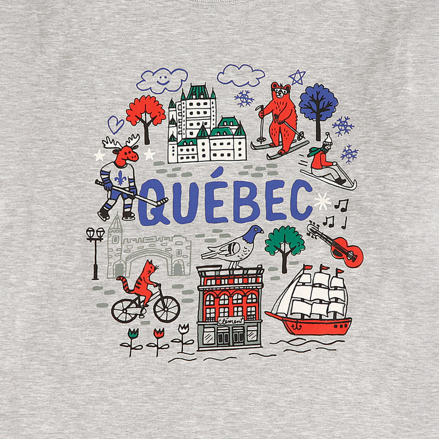 Gilet Ouaté Vieux Québec 2-14ans (Illustrateur Francis Léveillée)-Clement Heritage-CLH-CLSPKU07347-CLÉMENT