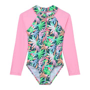 Maillot UV Imprimée Feuillage 2-12ans-Color Kids-Sarcelle-2-CLO-720374-9917-CLÉMENT
