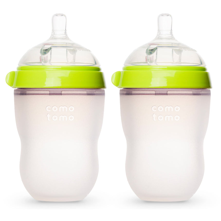 Biberon Souple à Flot Naturel Prévention des Coliques 250ml Ensemble de 2 - Vert-Como Tomo-CMM-EN250TG-CLÉMENT