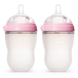 Biberon Souple à Flot Naturel Prévention des Coliques 250ml Ensemble de 2 - Rose-Como Tomo-CMM-EN250TP-CLÉMENT
