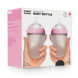 Biberon Souple à Flot Naturel Prévention des Coliques 250ml Ensemble de 2 - Rose-Como Tomo-CMM-EN250TP-CLÉMENT