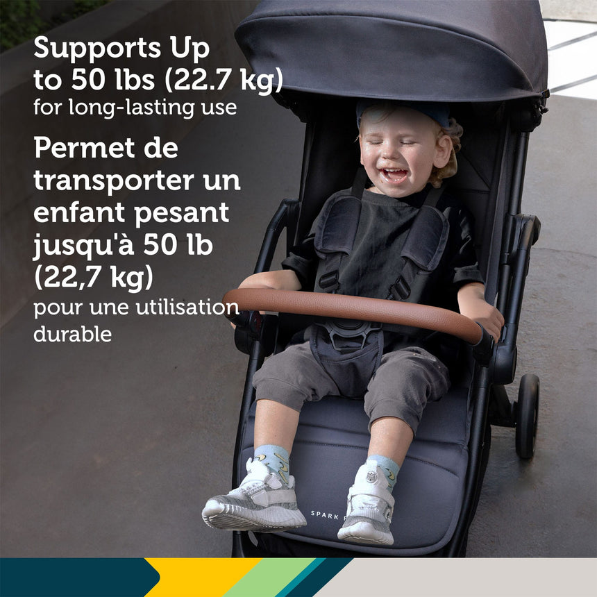 Poussette compacte à pliage automatique Spark Plus - Mineral Graphite-Safety 1st-COS-01282CMGT-CLÉMENT