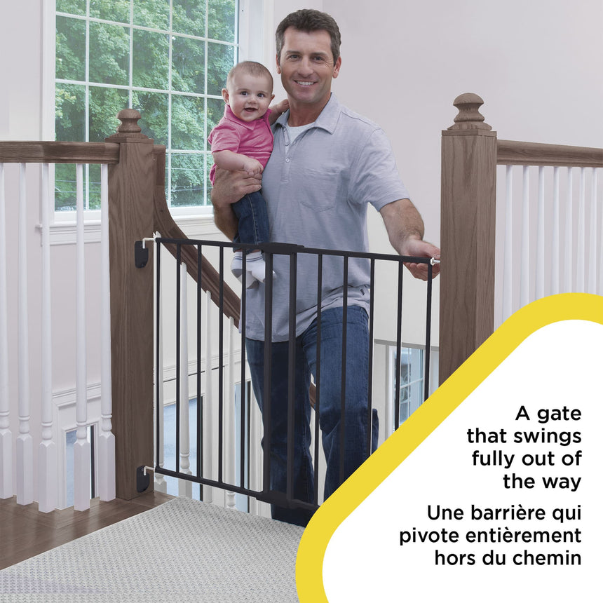 Barrière en métal extensible Haut des escaliers - Noir-Safety 1st-COS-GA090CBLKF2-CLÉMENT