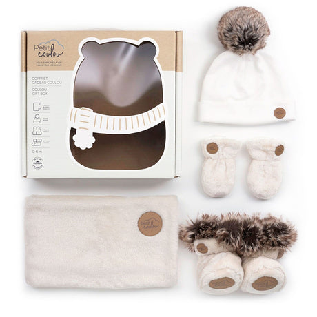 Coffret-cadeau Hiver (4 accessoires) Crème 0-6mois-Petit Coulou-COU-PCCC7402-CLÉMENT