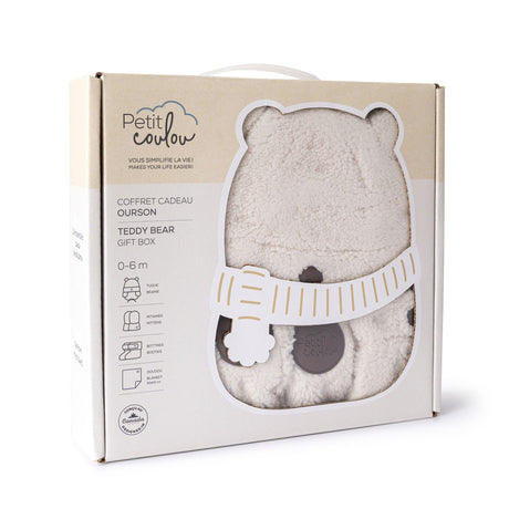 Coffret-cadeau Ourson pour bébé (4 accessoires) - Sherpa Crème-Petit Coulou-COU-PCCC7403-CLÉMENT