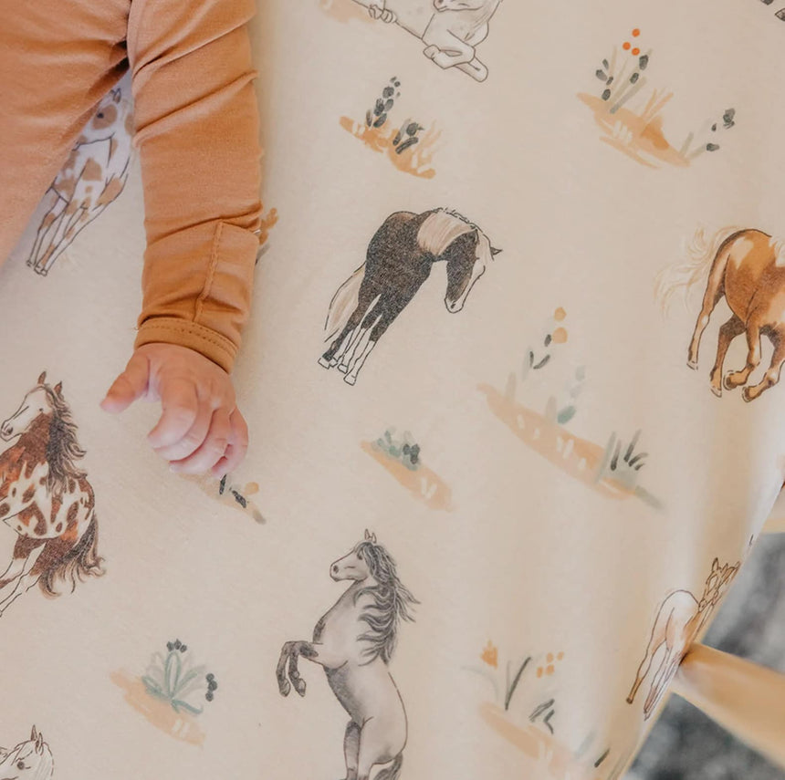 Drap Contour pour Lit de Bébé - Chevaux-Copper Pearl-CPL-X004H3UCEB-CLÉMENT