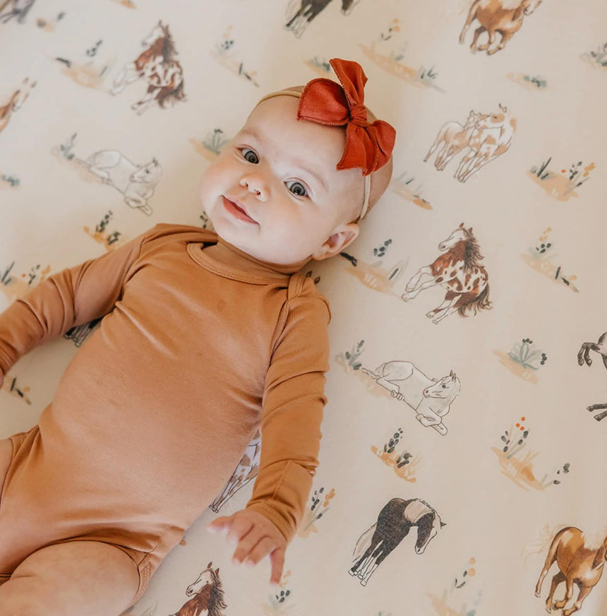 Drap Contour pour Lit de Bébé - Chevaux-Copper Pearl-CPL-X004H3UCEB-CLÉMENT