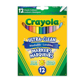 Crayons Ultra-Clean (12) Lavables Pointes Fines-Crayola-CRL-587510C009-CLÉMENT