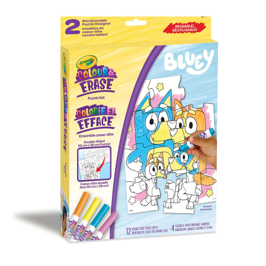 Ensemble de Puzzles Réutilisables Crayola Colorie et Efface de Bluey-Crayola-CRL-80-6942-CLÉMENT