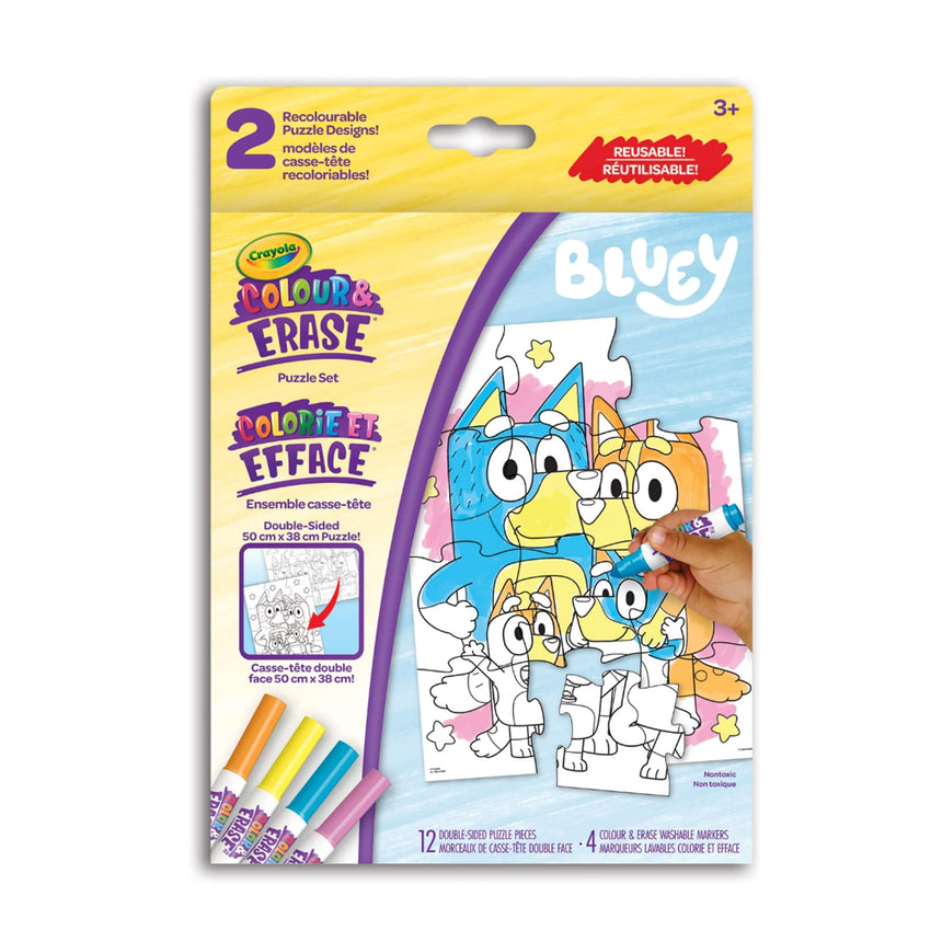 Ensemble de Puzzles Réutilisables Crayola Colorie et Efface de Bluey-Crayola-CRL-80-6942-CLÉMENT