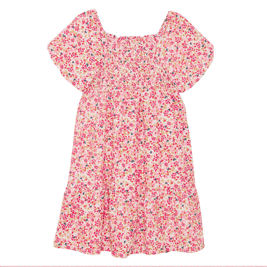 Robe Structure Fleurs 4-14ans-Creamie-CRM-823112-1111-CLÉMENT