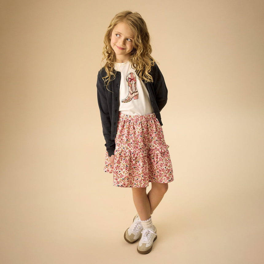 Jupe Structure Fleurs 2-14ans-Creamie-CRM-823153-1111-CLÉMENT