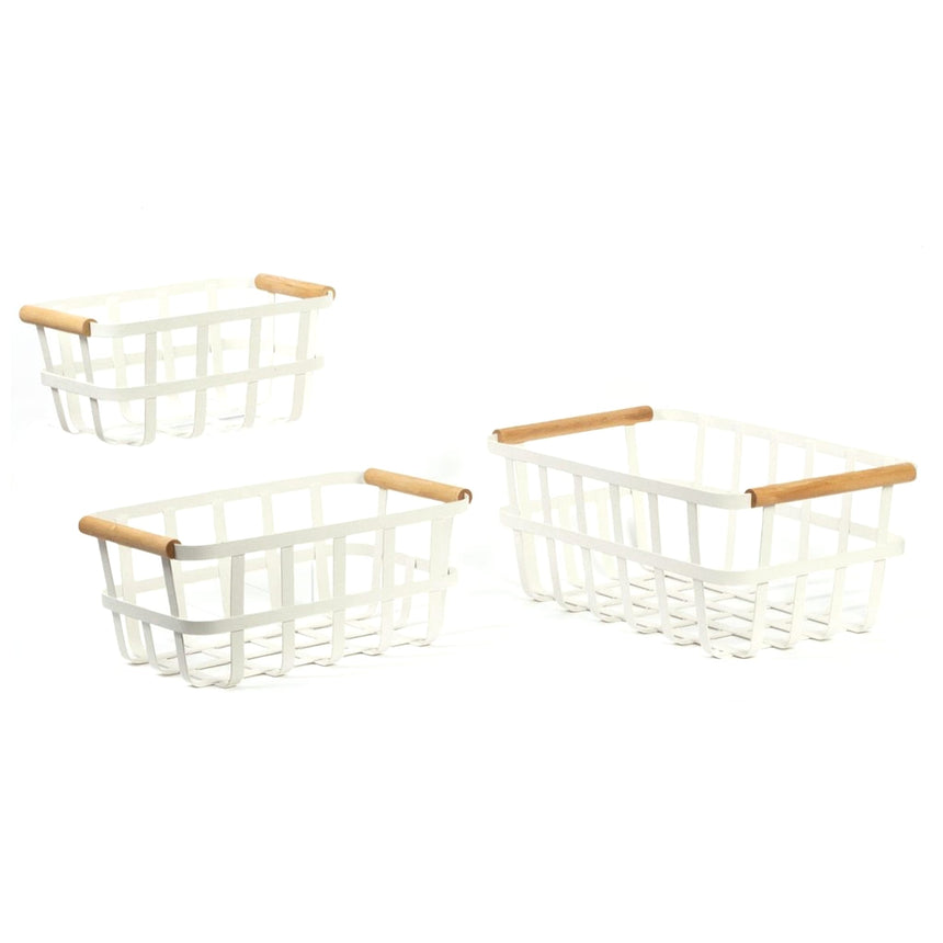 Ensemble (3) Paniers de Rangement - Blanc-Clement - Maison-CTG-52497-CLÉMENT
