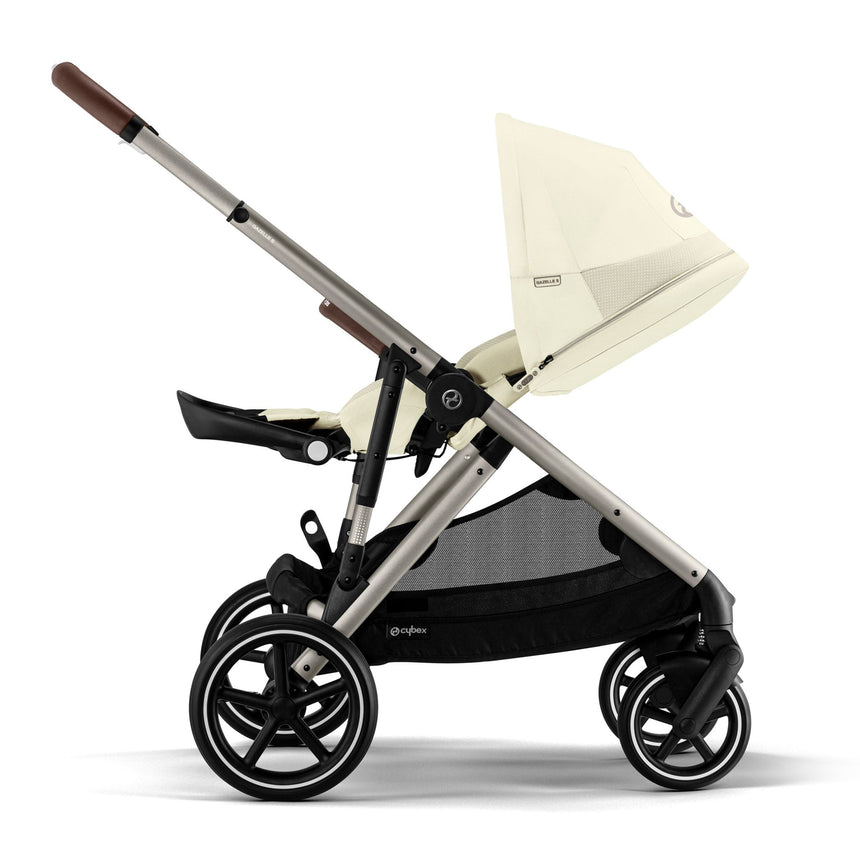 Poussette Gazelle S – Châssis couleur taupe avec siège Beige Coquillage-Cybex-CYB-522002367-CLÉMENT