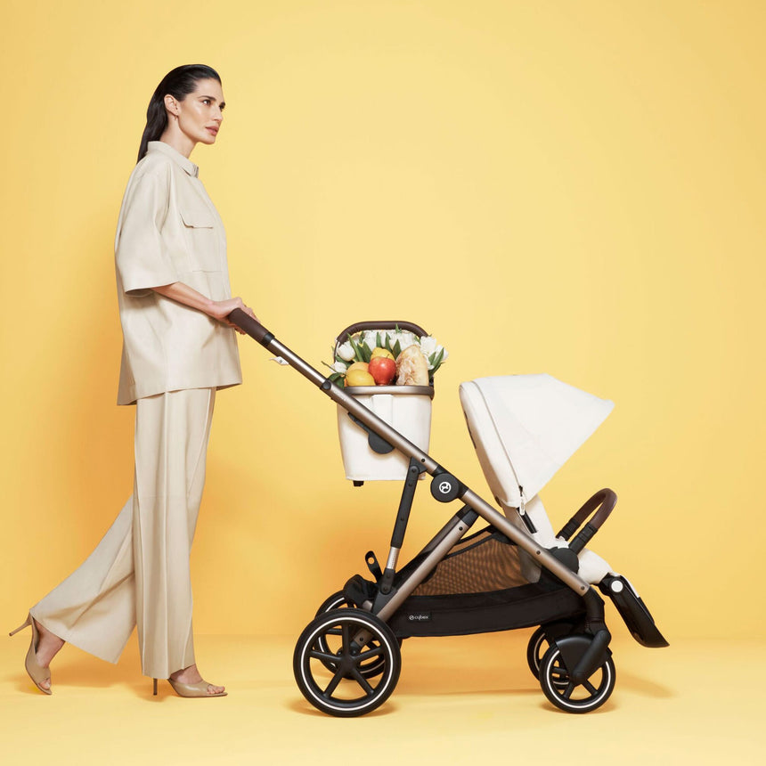Poussette Gazelle S – Châssis couleur taupe avec siège Beige Coquillage-Cybex-CYB-522002367-CLÉMENT