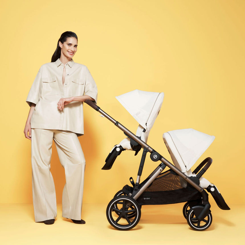 Poussette Gazelle S – Châssis couleur taupe avec siège Beige Coquillage-Cybex-CYB-522002367-CLÉMENT