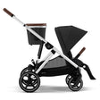 Poussette Gazelle S – Châssis couleur argent avec siège Noir Moon-Cybex-CYB-522004813-CLÉMENT