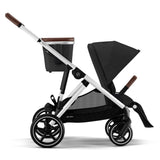 Poussette Gazelle S – Châssis couleur argent avec siège Noir Moon-Cybex-CYB-522004813-CLÉMENT