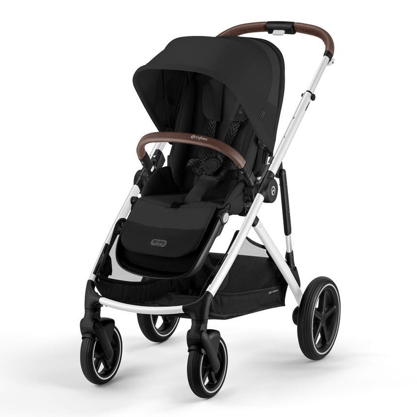 Poussette Gazelle S – Châssis couleur argent avec siège Noir Moon-Cybex-CYB-522004813-CLÉMENT