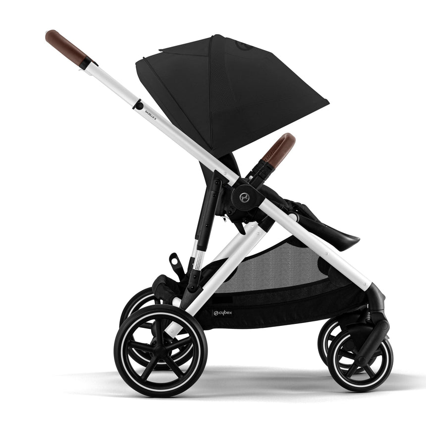 Poussette Gazelle S – Châssis couleur argent avec siège Noir Moon-Cybex-CYB-522004813-CLÉMENT
