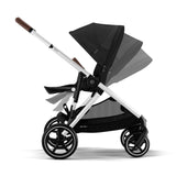 Poussette Gazelle S – Châssis couleur argent avec siège Noir Moon-Cybex-CYB-522004813-CLÉMENT