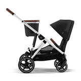 Poussette Gazelle S – Châssis couleur argent avec siège Noir Moon-Cybex-CYB-522004813-CLÉMENT