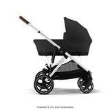 Poussette Gazelle S – Châssis couleur argent avec siège Noir Moon-Cybex-CYB-522004813-CLÉMENT