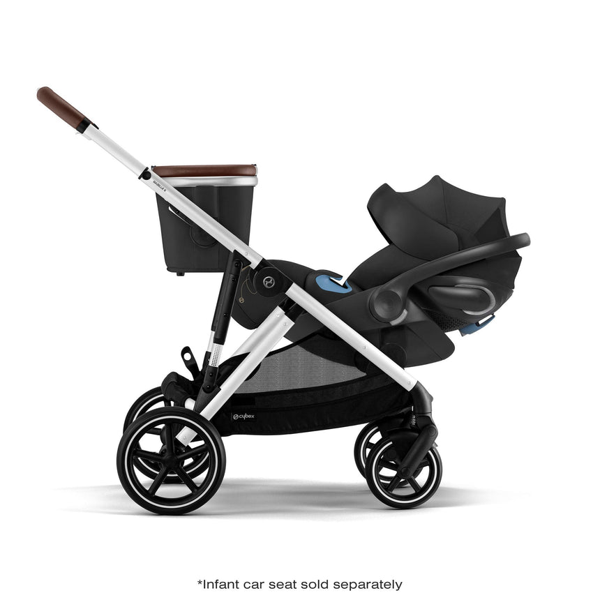 Poussette Gazelle S – Châssis couleur argent avec siège Noir Moon-Cybex-CYB-522004813-CLÉMENT