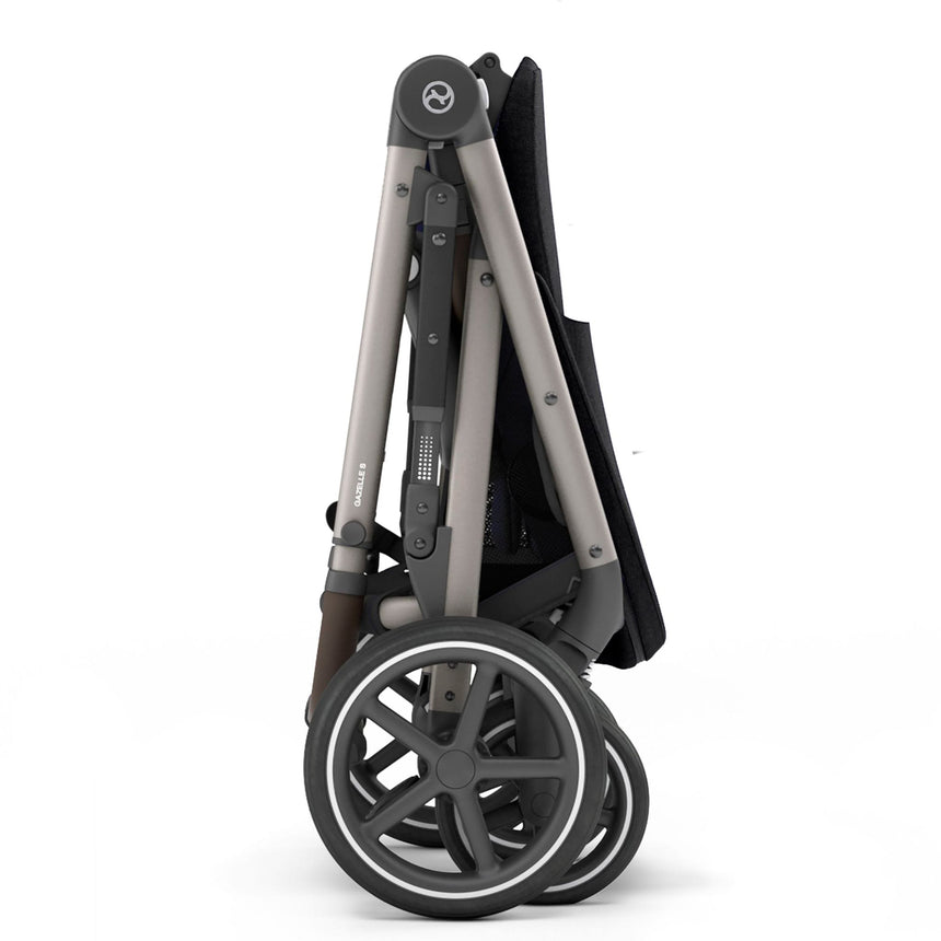 Poussette Gazelle S – Châssis Taupe avec siège Noir Moon-Cybex-CYB-522004955-CLÉMENT
