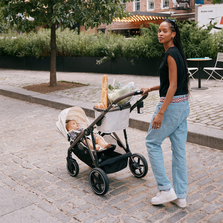 Poussette Gazelle S – Châssis couleur taupe avec siège Beige Coquillage-Cybex-CYB-522002367-CLÉMENT