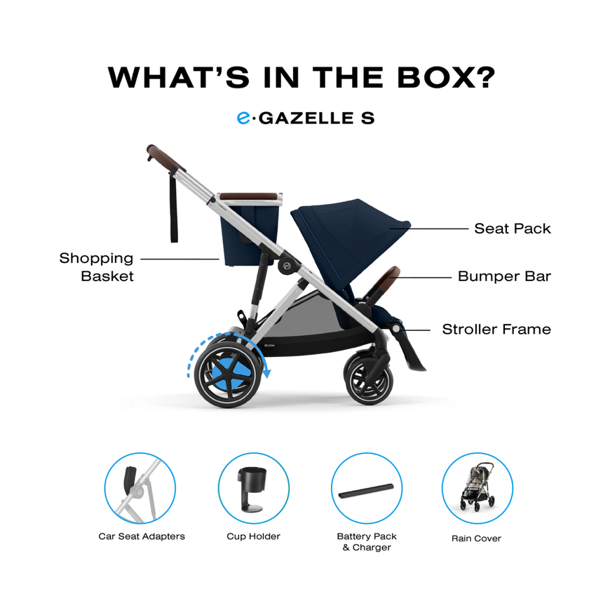 Poussette eGazelle S - Bleu Ocean-Cybex-CYB-524000533-CLÉMENT