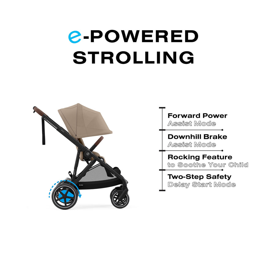 Poussette eGazelle S - Noir / Amande-Cybex-CYB-524001219-CLÉMENT