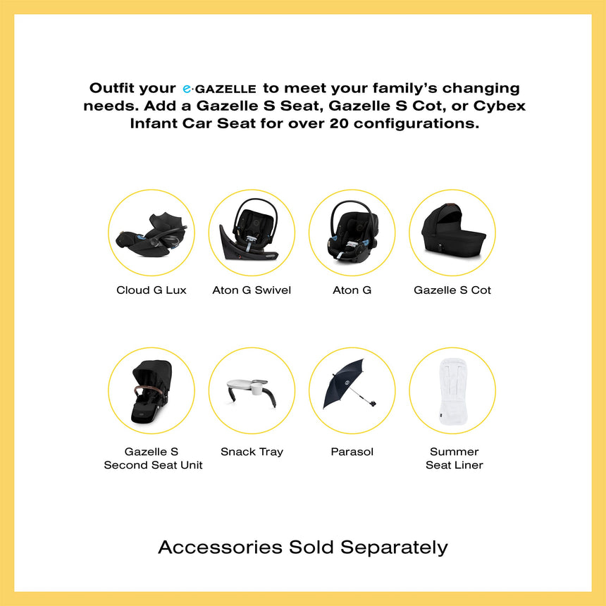 Poussette eGazelle S - Noir / Amande-Cybex-CYB-524001219-CLÉMENT