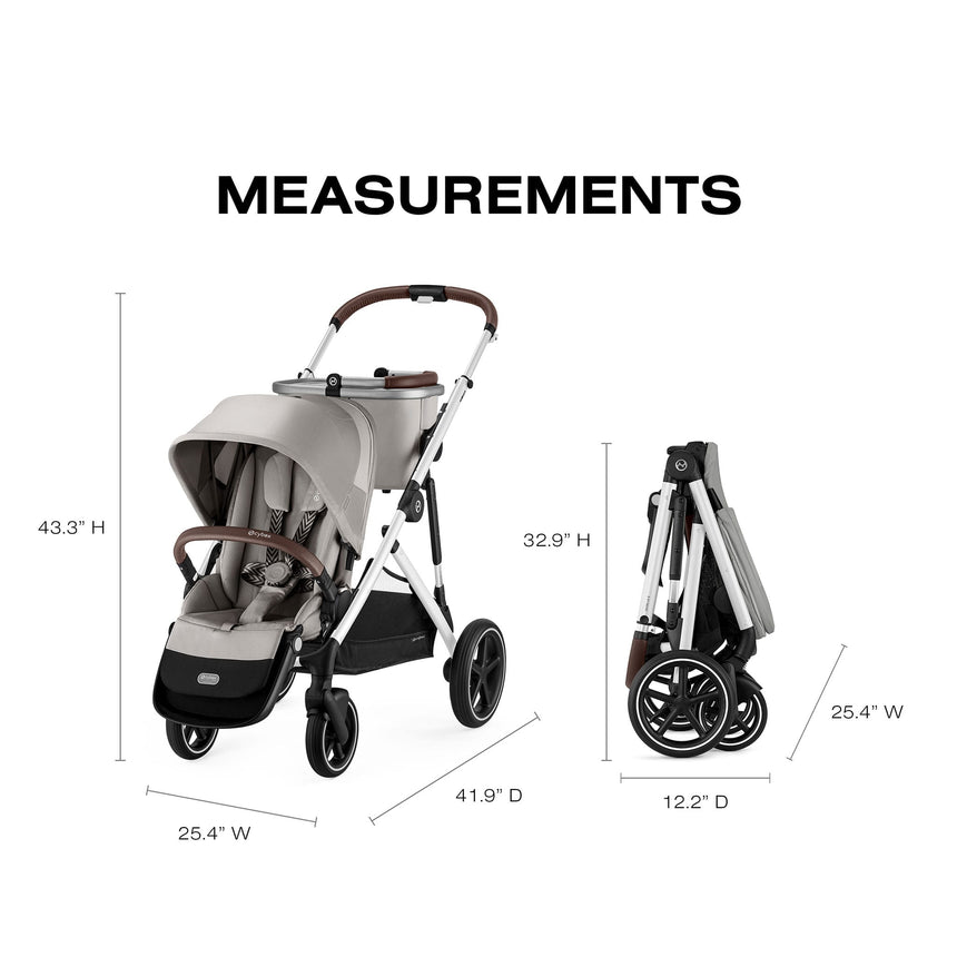 Poussette Gazelle S – Châssis couleur Argent avec siège Stone Gris-Cybex-CYB-524001295-CLÉMENT