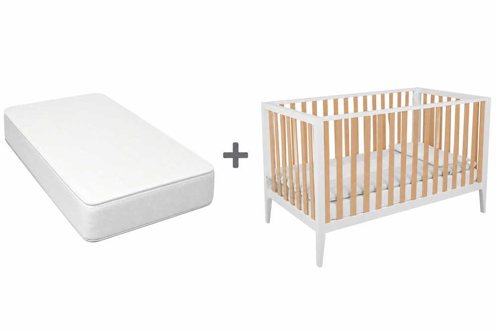 Bundle couchette Bernini + Matelas - Blanc/Naturel-Pali Design-CLÉMENT