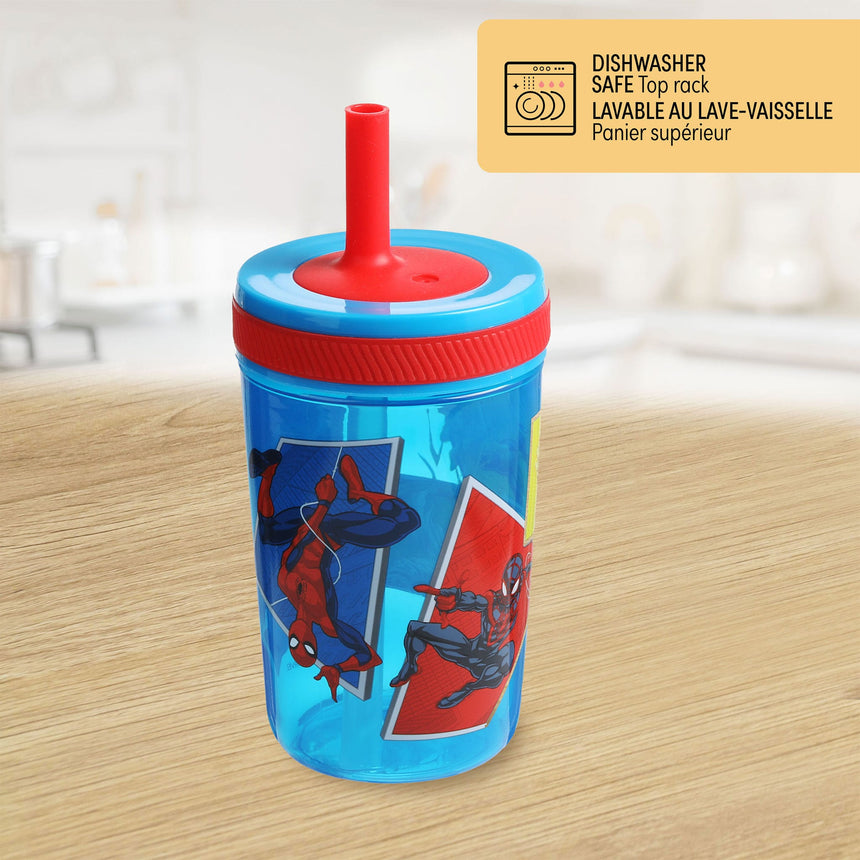 Gobelet avec Paille Spiderman-Danawares-DAW-24326-CLÉMENT