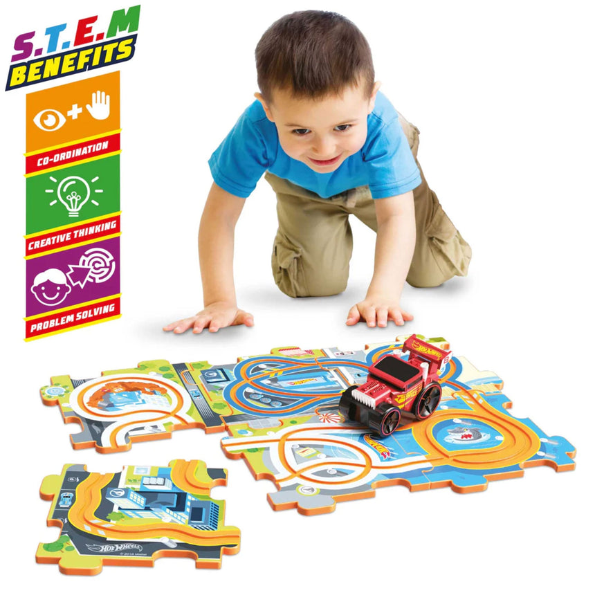 Casse-tête Hot Wheels Parcours en Voiture-Danawares-DAW-68091-CLÉMENT